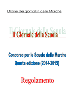 Il giornale della Scuola - BANDO - 2014-2015