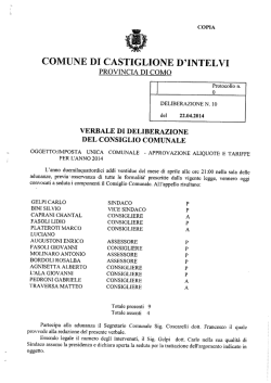 Imposta Unica Comunale -Approvazione aliquote e tariffe per