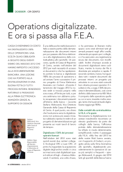 Operations digitalizzate. E ora si passa alla F.E.A.