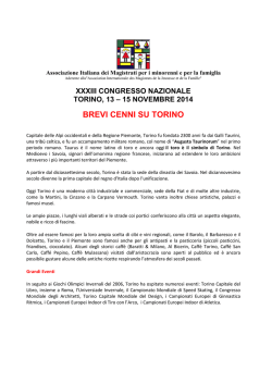 brevi cenni su torino - Associazione Italiana dei Magistrati per i