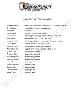 CONSIGLIO DIRETTIVO 2014-2016 - Comitato del Gemellaggio di