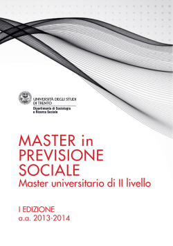 MASTER in PREVISIONE SOCIALE