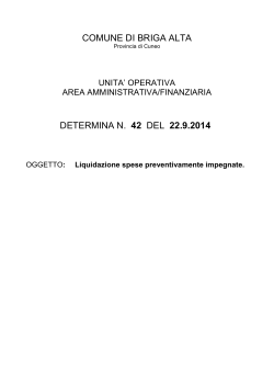 COMUNE DI BRIGA ALTA DETERMINA N. 42 DEL 22.9.2014