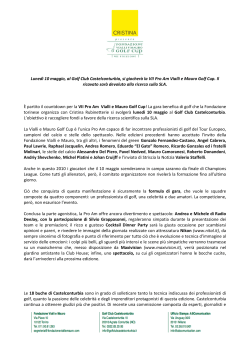 Comunicato nr. 1 (PDF) - Fondazione Vialli e Mauro