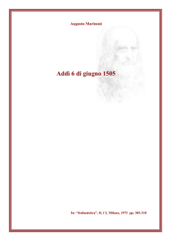 Augusto Marinoni — Addì 6 di giugno 1505