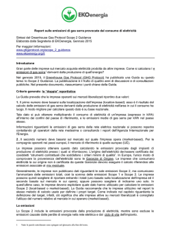 DRAFT - BOZZA Report sulle emissioni di gas serra