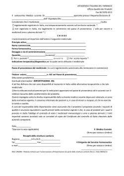 Modulo AIFA - Importazione farmaci
