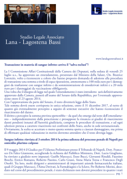 29 luglio 2014 - Studio Legale Lana Lagostena Bassi