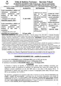 Informativa Aliquote TASI ACCONTO 2014 div