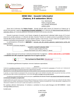 DESK EAU - Incontri informativi (Padova, 8