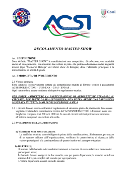 REGOLAMENTO MASTER SHOW