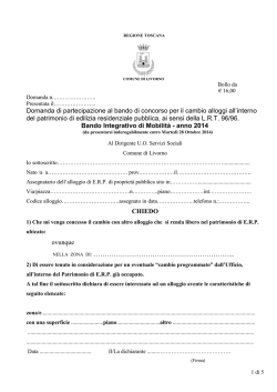 Domanda di partecipazione al bando di concorso per il cambio