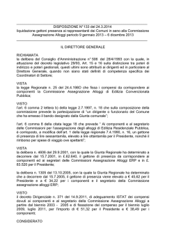 DISPOSIZIONE N&deg; 133 del 24.3.2014 liquidazione gettoni pres