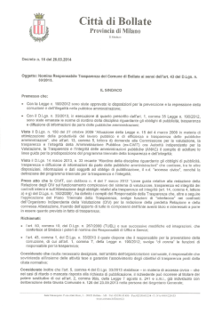 Decreto di nomina Responsabile Trasparenza