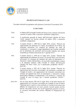 Decreto rettorale n. 1240 del 10 ottobre 2014