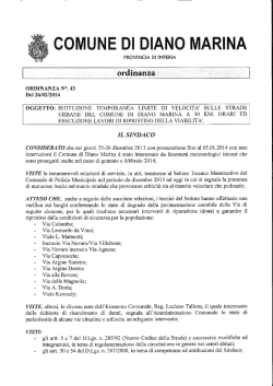Istituzione temporanea limite di velocità sulle strade urbane del