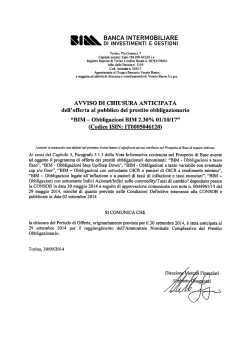 avviso chiusura anticipata