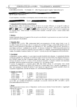 CONTRATTO DI LAVORO “TELEFONISTA MAILING “