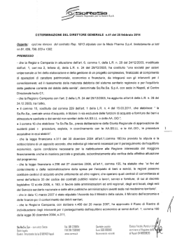 E)lETERMINAZIONE DEL DIRETTORE GENERALE n