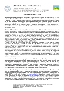 IL POLO UNIVERSITARIO DI EDOLO La sede