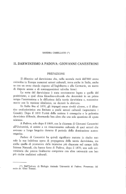 IL DARWINISMO A PADOVA: GIOVANNI CANESTRINI