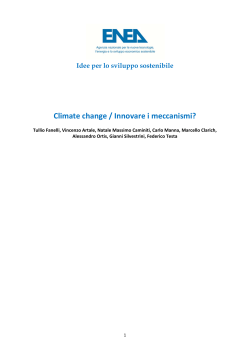 Climate change / Innovare i meccanismi?