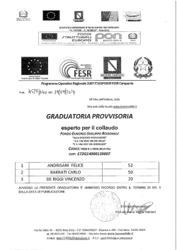 Graduatoria provvisoria Esperto per i collaudo PON E-1-FESR