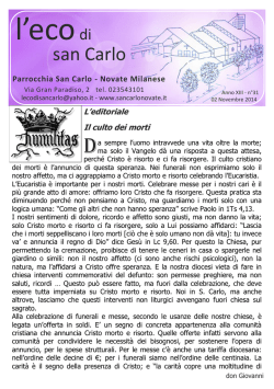 Il culto dei morti - Parrocchia di San Carlo