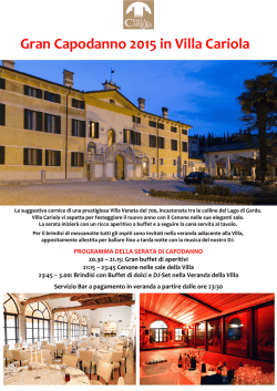 Gran Capodanno 2015 in Villa Cariola