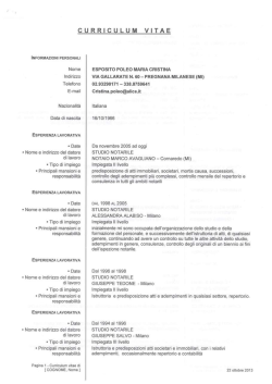 curriculum vitae - Comune di Pregnana Milanese