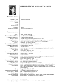 INFORMAZIONI PERSONALI Cognome e Nome Indirizzo