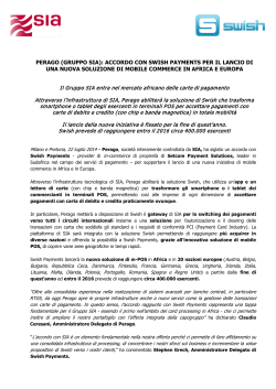 Perago: accordo con Siwsh Payments