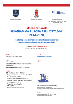 Infoday nazionale - Europa per i Cittadini