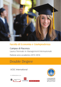 Double Degree - Universit&agrave; Cattolica del Sacro Cuore