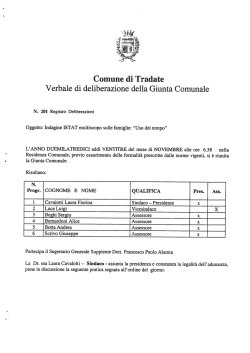 Comune di Tradate Verbale di deliberazione della Giunta Comunale