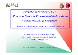 Il progetto di ricerca sul processo unico di procurement. Obbiettivi e