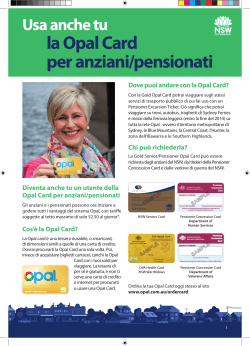 Gold Senior/Pensioner Opal card brochure