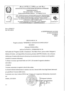 Sportello Ascolto e Consulenza - circolare n. 34