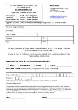 Hotel Milton_prenotazione - Set Plan Conference 2014