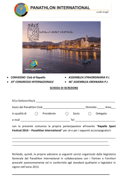 Scheda iscrizione lavori congressuali Rapallo 2014
