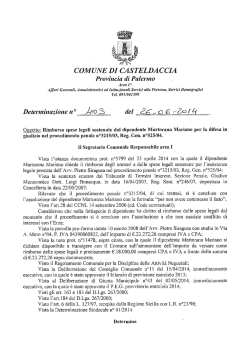 DETERMINA N 403 - 2014 - Comune di Casteldaccia