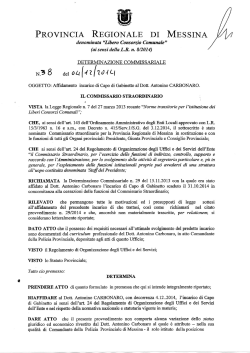 DET.COMMISSARIALE N. 38 - Provincia Regionale di Messina