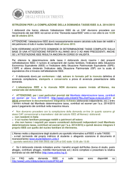 Istruzioni ISEE1415 - Universit&agrave; degli Studi di Trieste