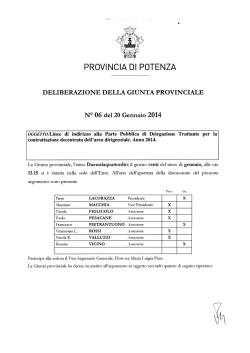 DELIBERAZIONE DELLA GIUNTA PROVINCIALE