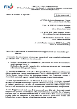 Lettera FIV Veneto - Ufficio scolastico provinciale di Belluno