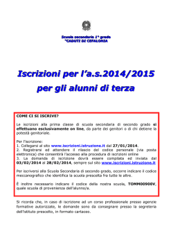 Informativa classi terze