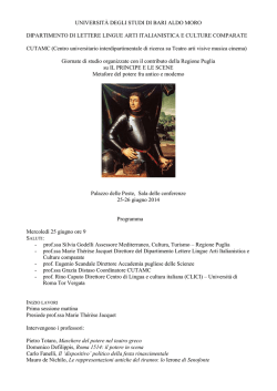 Il principe e le scene - Universit&agrave; degli Studi di Bari