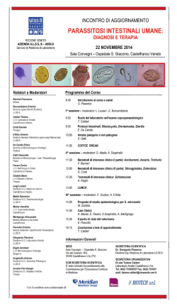 Incontro Parassitosi intestinali umane 2014