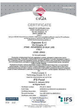 Certificate IFS Capuzzo 2014