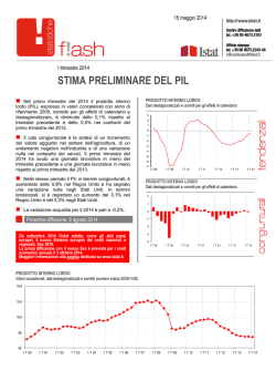 ISTAT - Stima preliminare del PIL - I trimestre 2014